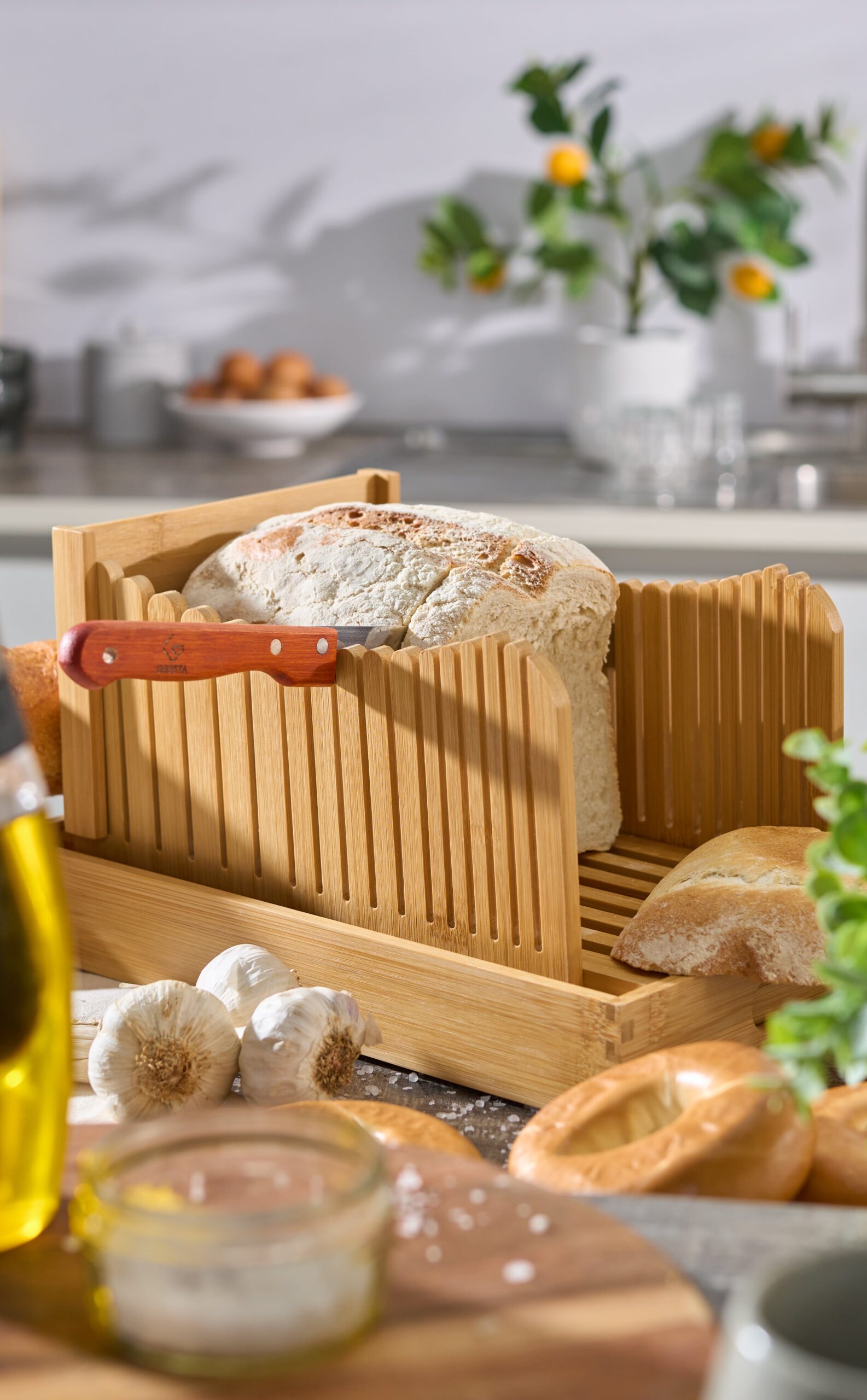  Bread Slicer with Crumb Tray Premium Bread Slicer for